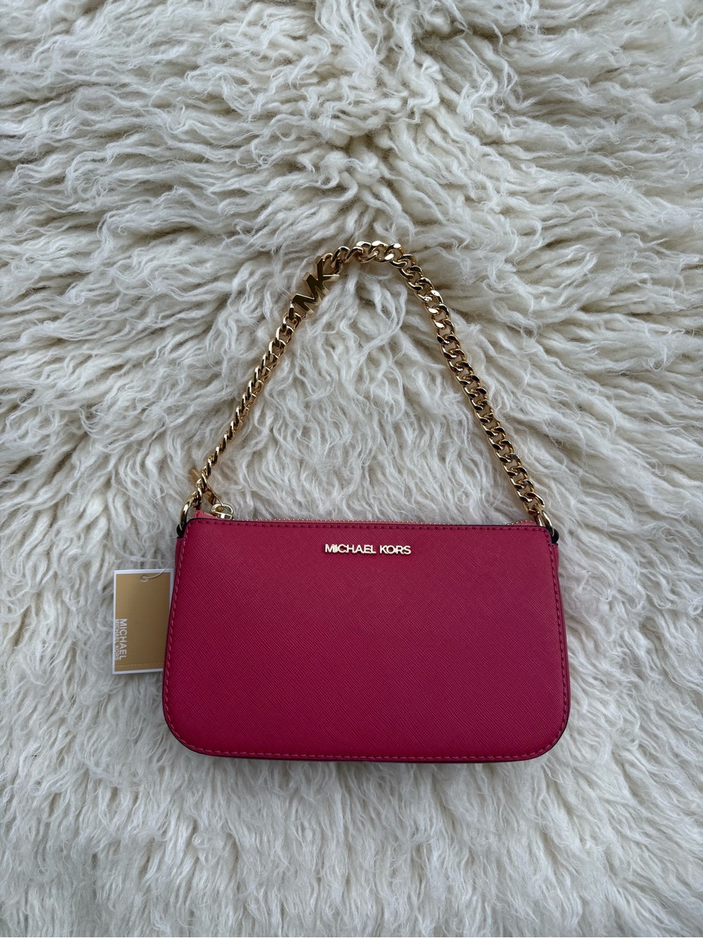 Michael Kors Hot Pink Mini Chain Shoulder Bag